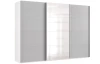 Šatníková skriňa so zrkadlom Easy Plus, 313 cm, biela / sivá