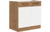 Kuchynská drezová skrinka Vigo, dub lancelot / biely lesk, šírka 80 cm