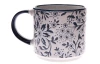 Hrnček 390 ml, biely, kvetinový
