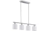 Závesné stropné osvetlenie Tommy, 4 svietidlá, nikel/biela látka