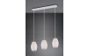 Závesné stropné osvetlenie Bidar 71 cm, biely kov/drevo, 3 svietidlá