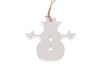 Vianočné ozdoby (8 ks) Snehuliak, biele drevo