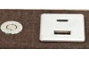 Nočný stolík Lusaka, hnedá látka, s osvetlením a USB