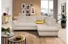 Rohová sedacia súprava Geneva, svetlo béžová látka, pravý roh