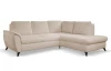 Rohová sedacia súprava Geneva, svetlo béžová látka, pravý roh