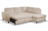Rohová sedacia súprava Geneva, svetlo béžová látka, pravý roh