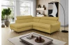 Rohová sedacia súprava Othello, horčicovo žltá látka, ľavý roh