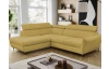 Rohová sedacia súprava Othello, horčicovo žltá látka, ľavý roh