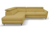 Rohová sedacia súprava Othello, horčicovo žltá látka, ľavý roh