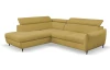 Rohová sedacia súprava Othello, horčicovo žltá látka, ľavý roh