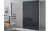 Šatníková skriňa so zásuvkami Tilburg, 225 cm, šedá sahara/čierne sklo