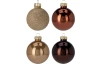 Vánočné ozdoby 16 ks, sklenené gule hnedé