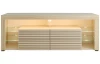 TV stolík Goal, béžová kašmír/dub riva, s osvetlením