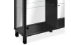 Nízka vitrína so zrkadlom Elba, 160 cm, čierna