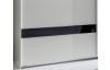 Šatníková skriňa Mondrian, 225 cm, biela / sivá / fialová
