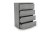Komoda so 4 zásuvkami Carlos, šedý beton, 75 cm