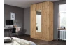 Šatníková skriňa so zrkadlom Case, 136 cm, dub artisan