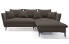 Rohová sedacia súprava Gloss, hnedá látka, pravý roh