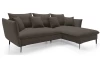 Rohová sedacia súprava Gloss, hnedá látka, pravý roh