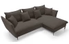 Rohová sedacia súprava Gloss, hnedá látka, pravý roh