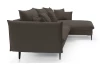 Rohová sedacia súprava Gloss, hnedá látka, pravý roh