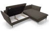 Rohová sedacia súprava Gloss, hnedá látka, pravý roh