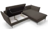 Rohová sedacia súprava Gloss, hnedá látka, pravý roh