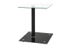 Prístavný stolík Quadrat, číre/čierne sklo