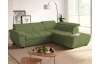 Rohová sedacia súprava Speedway, olivovo zelená látka, pravý roh