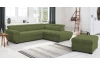 Rohová sedacia súprava Speedway, olivovo zelená látka, pravý roh