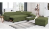 Rohová sedacia súprava Speedway, olivovo zelená látka, pravý roh