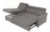 Rohová sedacia súprava Harris, ocelovo šedá látka, ľavý roh