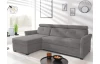 Rohová sedacia súprava Harris, ocelovo šedá látka, ľavý roh