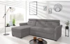 Rohová sedacia súprava Harris, ocelovo šedá látka, ľavý roh