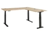 Rohový písací stôl s elektrickým nastavením výšky Memphis, dub artisan