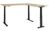 Rohový písací stôl s elektrickým nastavením výšky Memphis, dub artisan