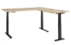 Rohový písací stôl s elektrickým nastavením výšky Memphis, dub artisan