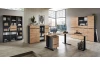Rohový písací stôl s elektrickým nastavením výšky Memphis, dub artisan