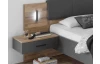 Posteľ s nočnými stolíkmi Rivoli 180x200 cm, s osvetlením, dub/grafit