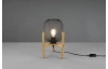 Stolová lampa Calimero, drevo, drôtené tienidlo