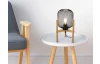 Stolová lampa Calimero, drevo, drôtené tienidlo