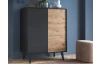 Vysoká skrinka Willow, čierna/dub artisan