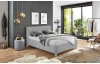 Posteľ Glory 140x200 cm, svetlo šedá látka, s matracom