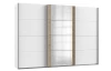 Šatníková skriňa Bern, šírka 313 cm/výška 208 cm, biela/dub artisan