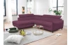 Rohová sedacia súprava Othello, fialová ľalia látka, ľavý roh