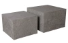 Súprava štvorcových stolíkov Maddox,imitácia šedého kameňa, 2 ks