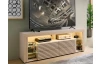 TV stolík Goal, béžová kašmír/dub riva, s osvetlením