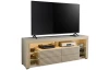 TV stolík Goal, béžová kašmír/dub riva, s osvetlením