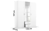 Šatníková skriňa Case, 136 cm, biela