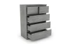 Komoda s 5 zásuvkami Carlos, šedý betón, 75 cm